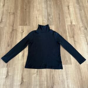 Eddie Bauer Women's Medium 100% Pima Cotton Black Turtle Neck Winter Wear